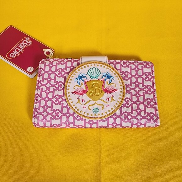 Loungefly Barbie Movie Logo Pink Flamingo Flap Wallet NEW - Picture 7 of 14